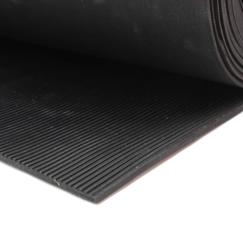 Bolted black non-slip rubber mat