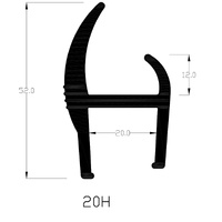 Truck door seal Rubber EPDM 20MM 'H' black double leg 3 meter length 